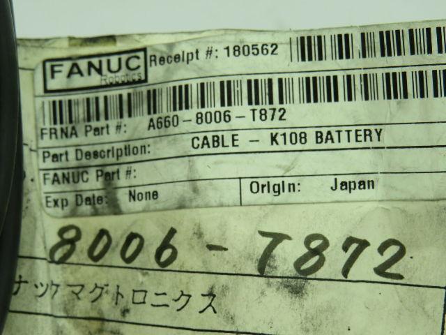 Fanuc A660-8006-T872 Connector Cable K108 Battery 8006-T872