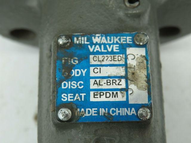 Milwaukee CL223ED Lug Style 4" Butterfly Valve 8-Bolt Cast Iron AL-Bronze EPDM