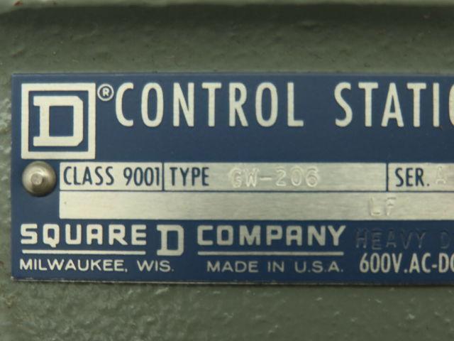 Square D GW-206 2 Unit Control Station Type 4 Enclosure Heavy Duty 600V Series A