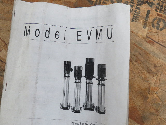 Flo Fab Ebara EVMU 16 10 Stainless Steel Vertical Multistage Pump 2"