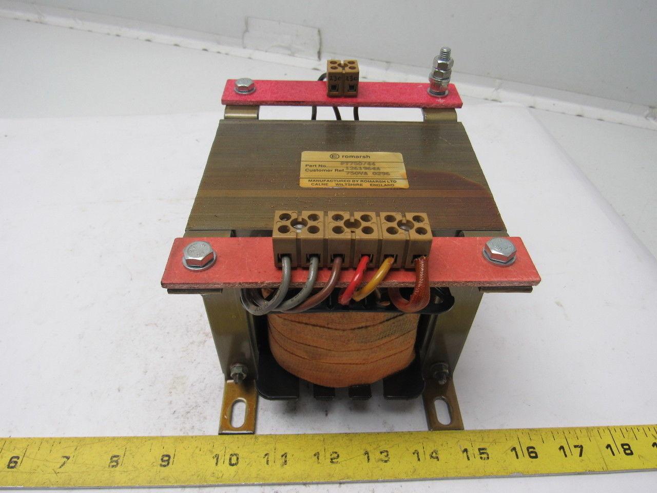 Romarsh PT750/44 Stepdown Control Transformer HV 230 LV 12 and 115V