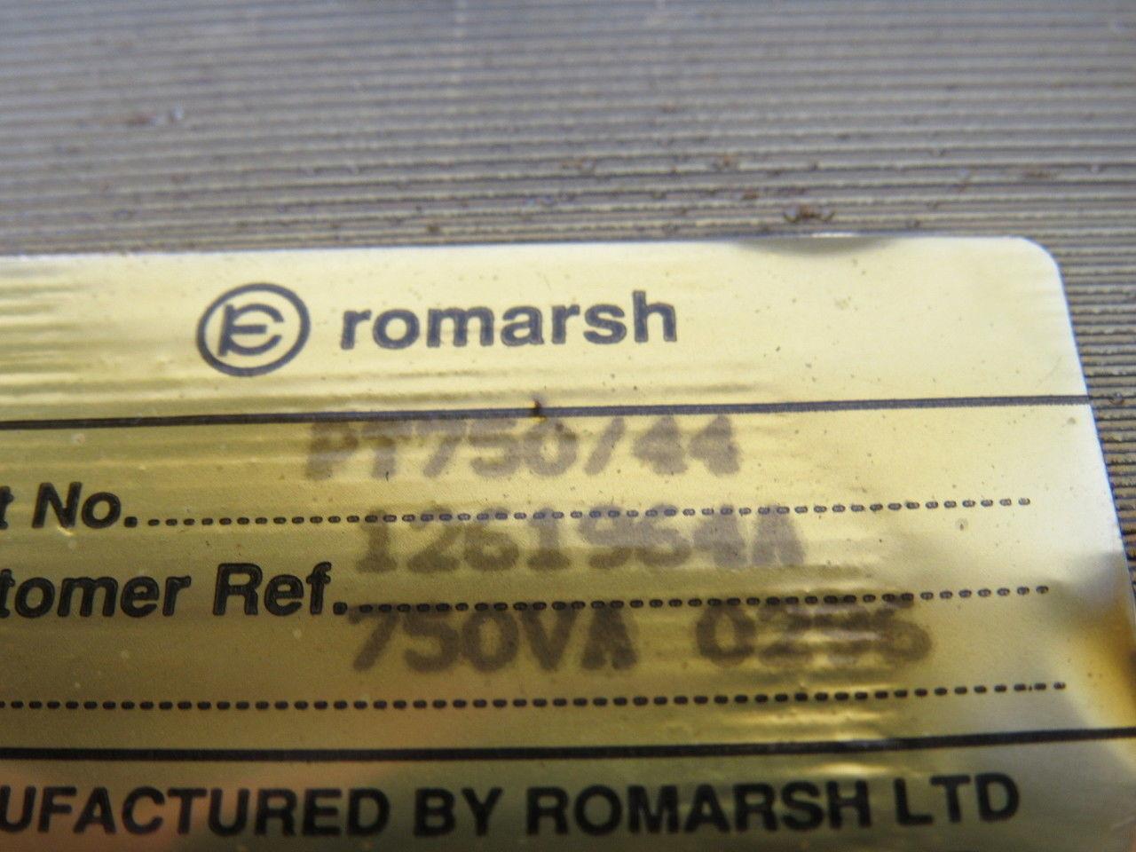 Romarsh PT750/44 Stepdown Control Transformer HV 230 LV 12 and 115V