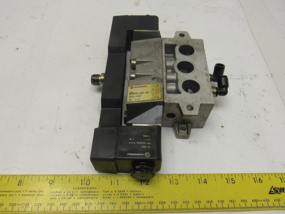 Norgren SXE9773-850-M1 Pneumatic 5/3 Solenoid Operated Air Valve 24V Coil