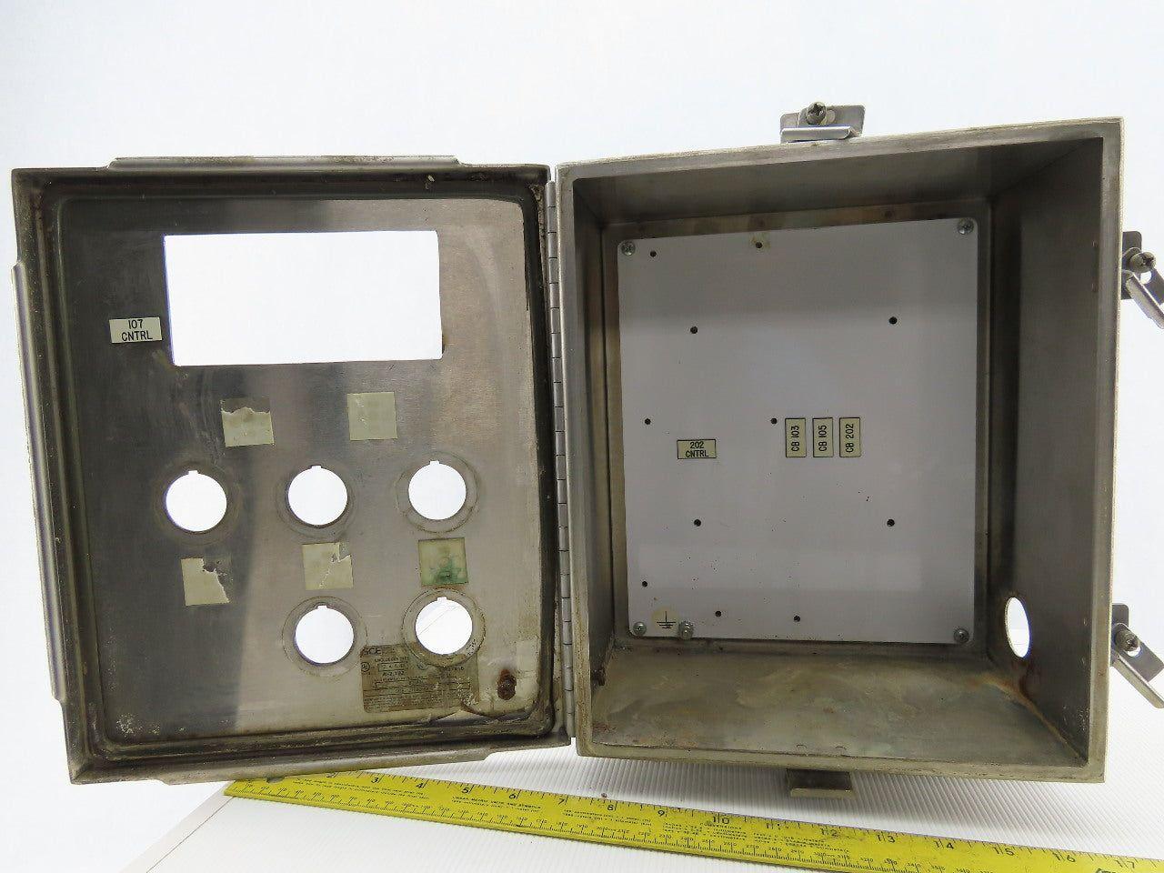 SCE 121006CHNFSS 12x10x6" Hinged Door Stainless Steel Electrical Enclosure