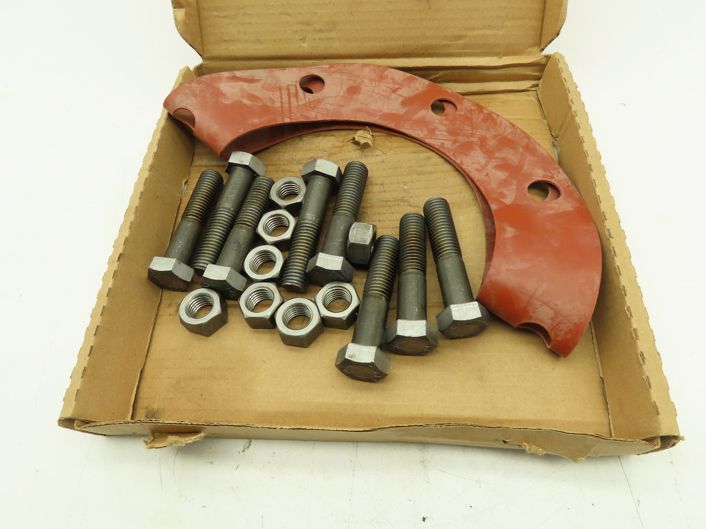 PlumBest 750593-001 Red Rubber Full Face Gasket 8" 150# w/Bolts & Nuts Lot of 3