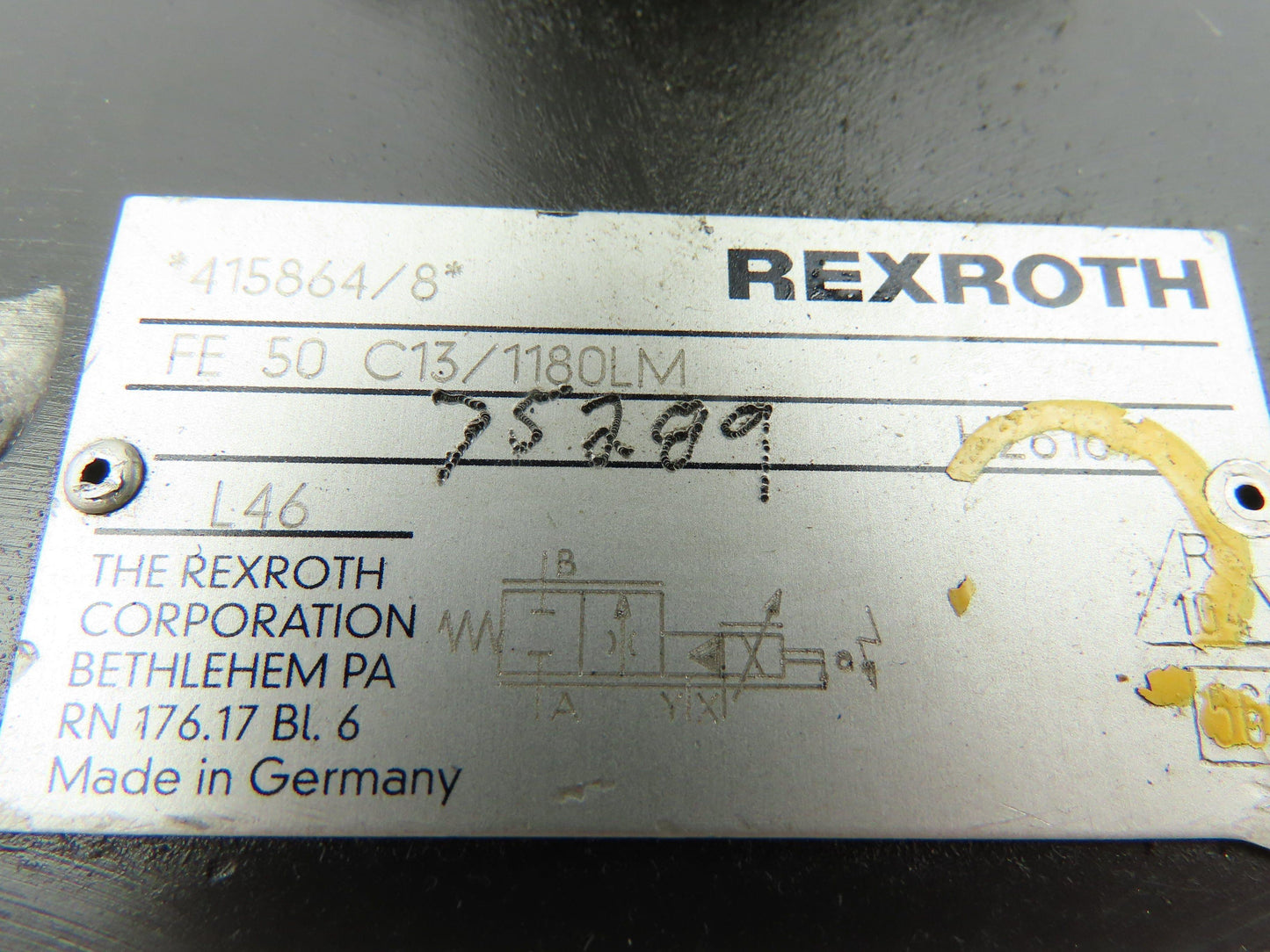 Rexroth FE 50 C13/1180LM Hydraulic Proportional Directional Cartridge Valve