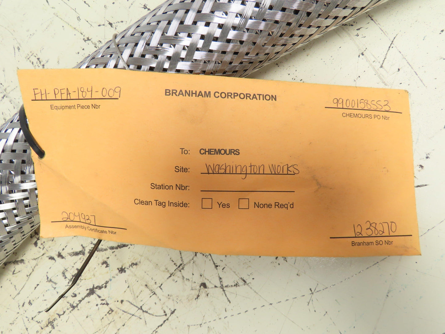 Branham 2" x 48" Stainless 316L SS Braided Flex Hose 2" Flanged x 2" Cam Lock
