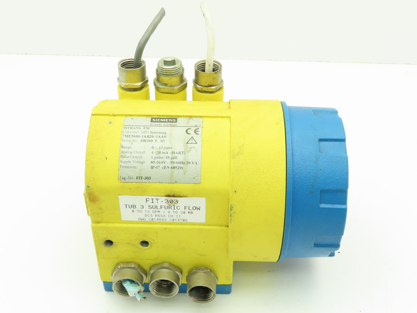 Siemens 7ME50301AB201AA0 SITRANS FM MID Intermag Flowmeter Transmitter 0-13 GPM