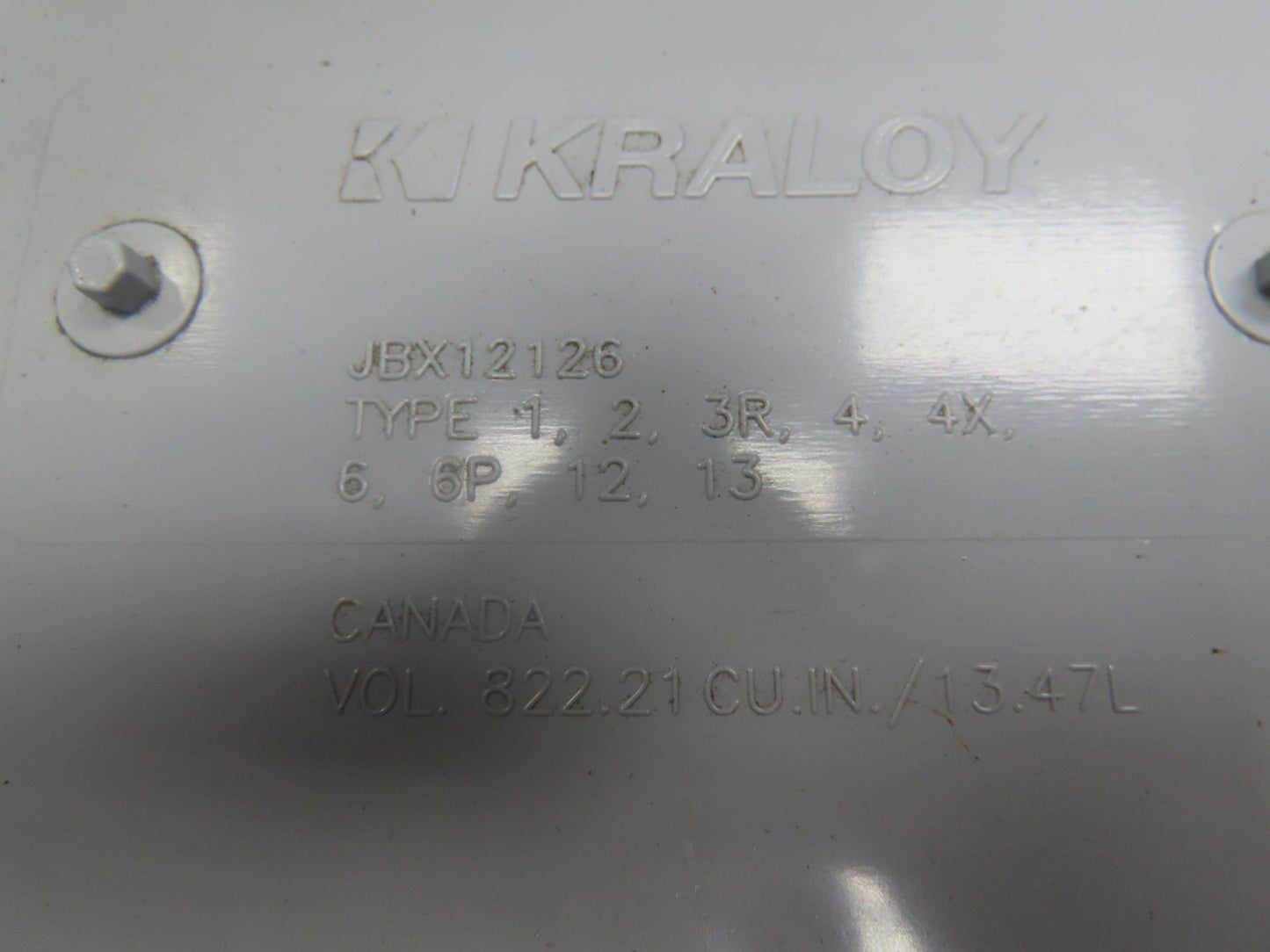 Kraloy JBX12126 Electrical Enclosure 12x12x6" PVC Junction Pull Box 4.5x9.75"