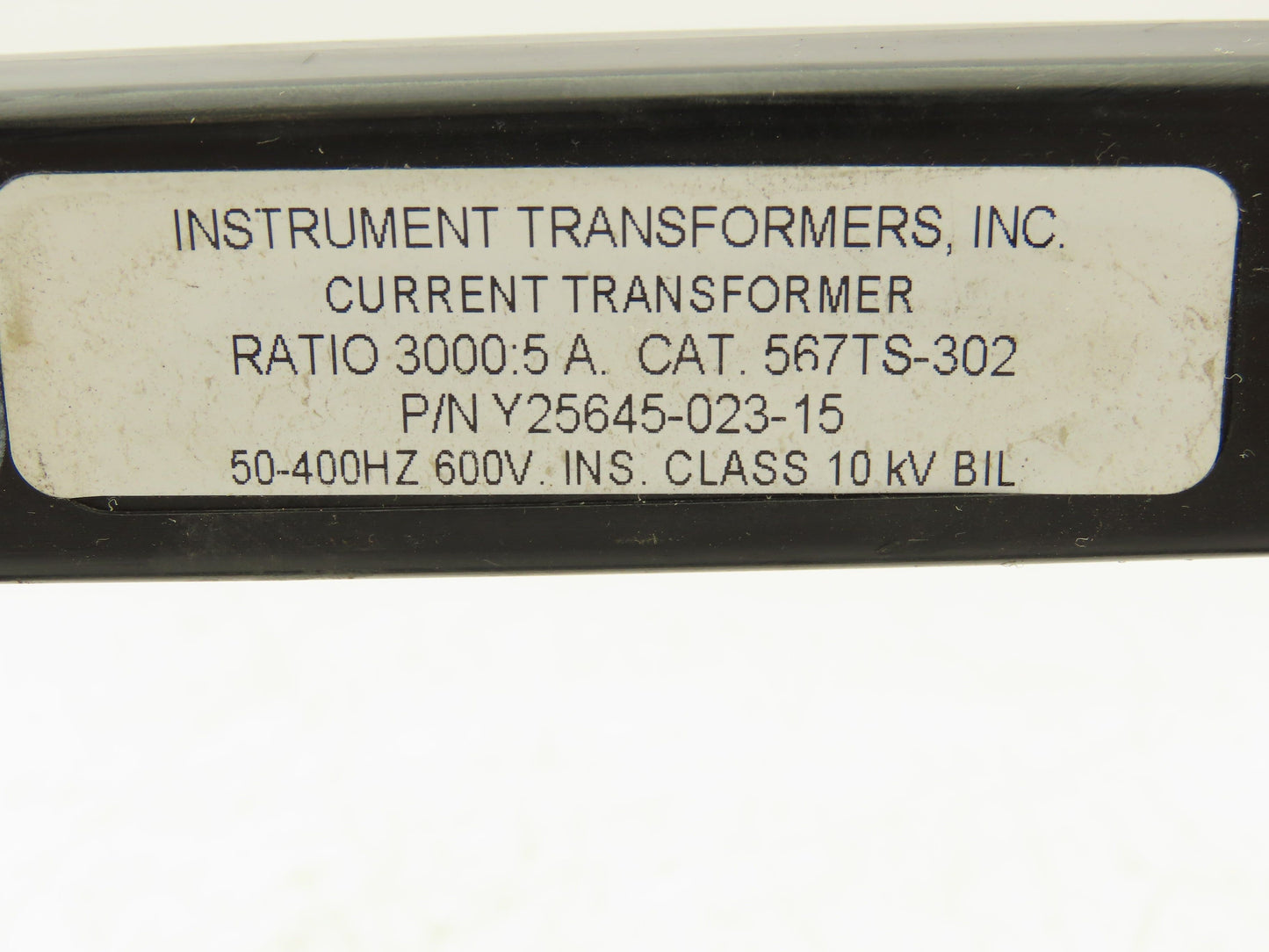 ITI 567TS-302 Full Wave Current Transformer 3000:5 Ratio 600V 25-400Hz