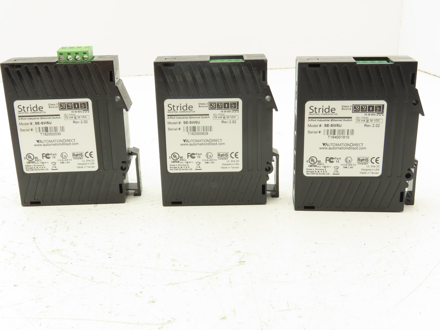 Stride SE-SW5U PLC Unmanaged Ethernet Switch 5-Port Lot of 3