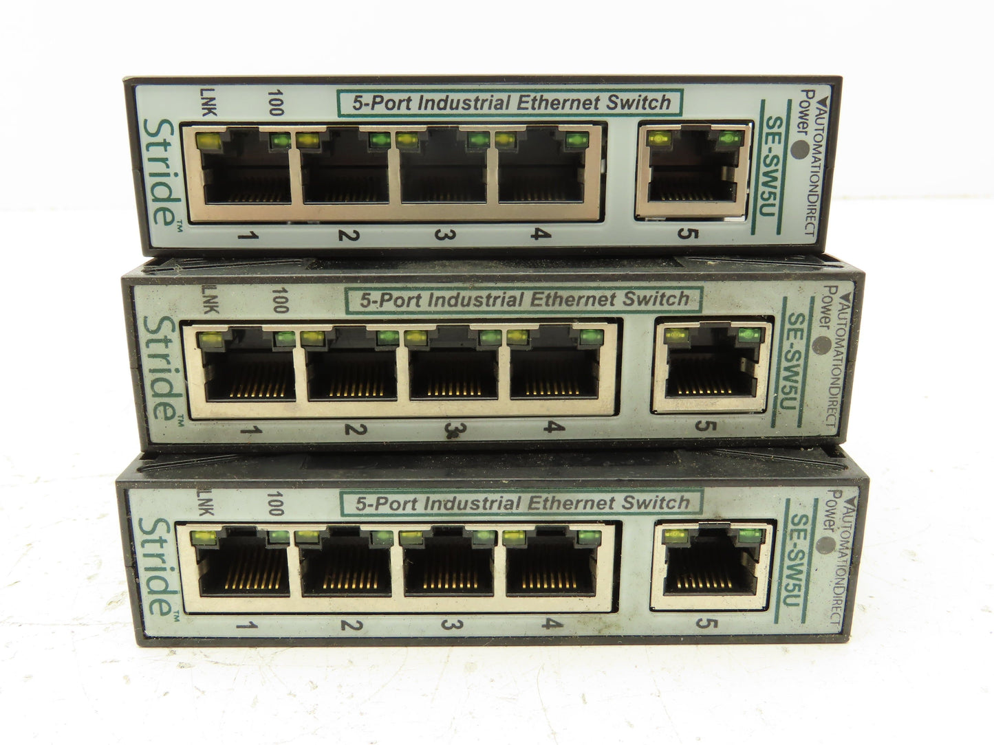 Stride SE-SW5U PLC Unmanaged Ethernet Switch 5-Port Lot of 3