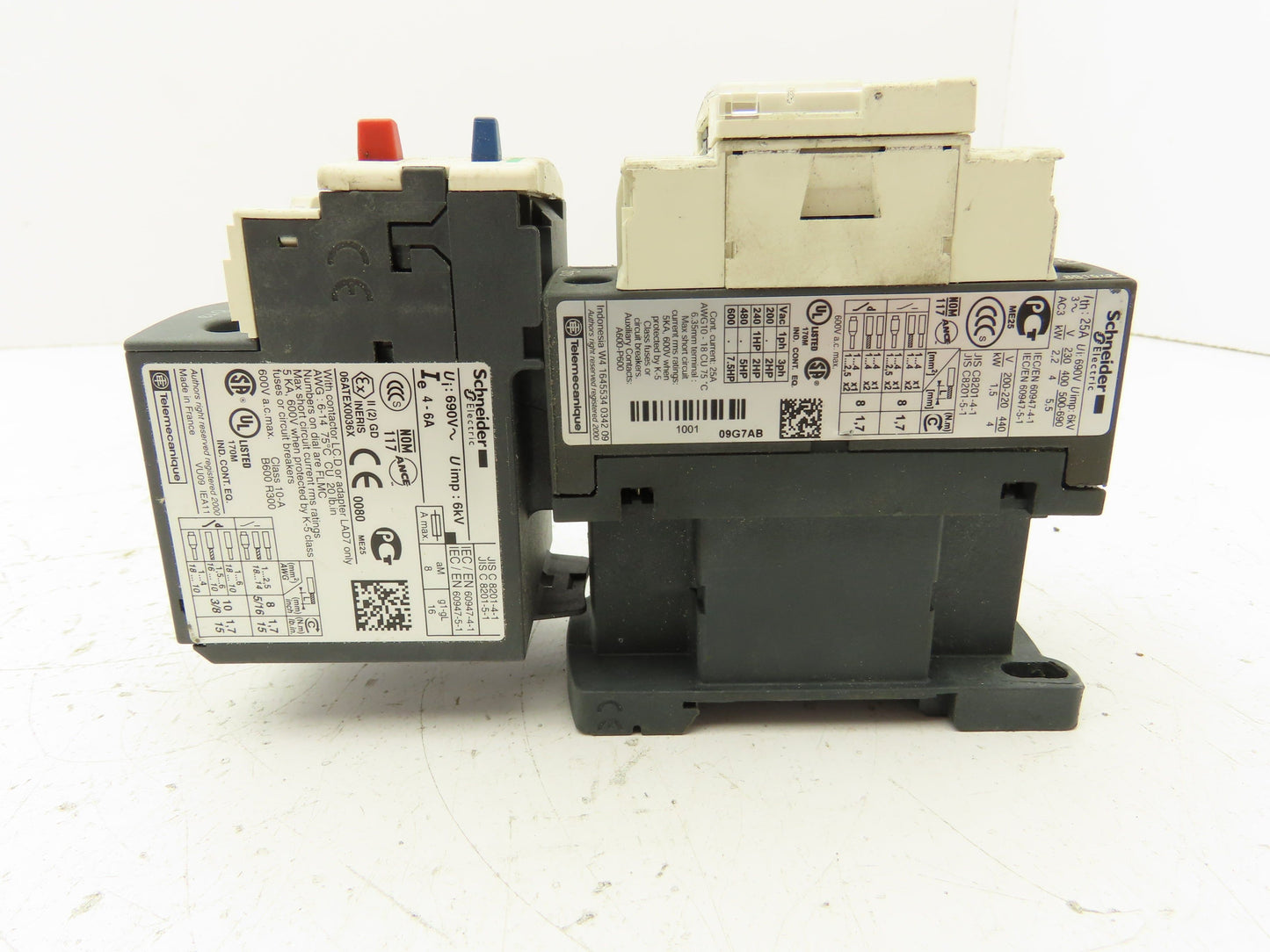 Schneider Electric C1 D09 Contactor Thermal Overload Relay LRD 10 120V Coil