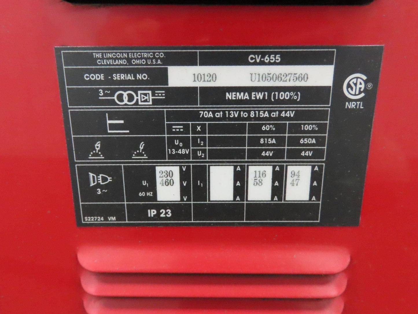Lincoln CV 655 Mig Welder 650A Welding Power Source DH-10 Double Header Feeder