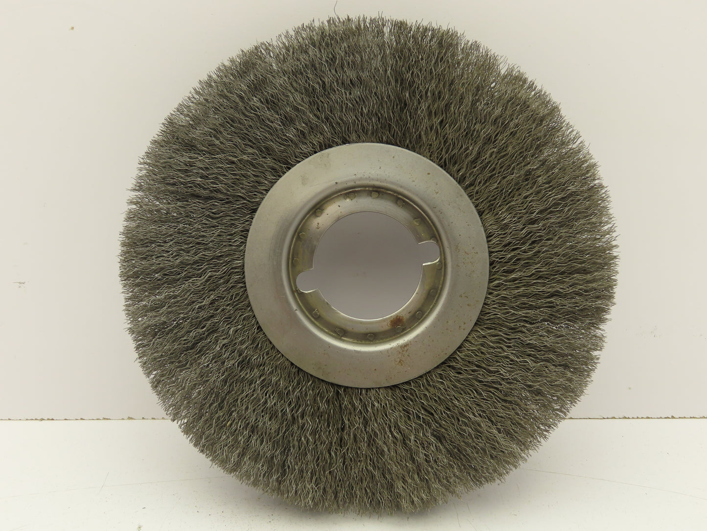 Gornell MSFS Face Crimp Wire Brush Wheel 9" OD 2" ID Bore Fine 0.005" 3600 RPM