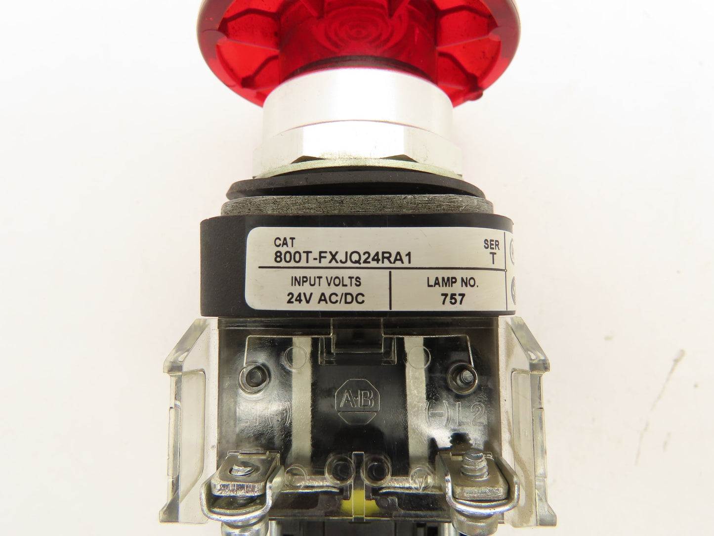 Allen Bradley 800T-FXJQ24RA1 Red Illuminated Mushroom Push/Pull Button 30mm