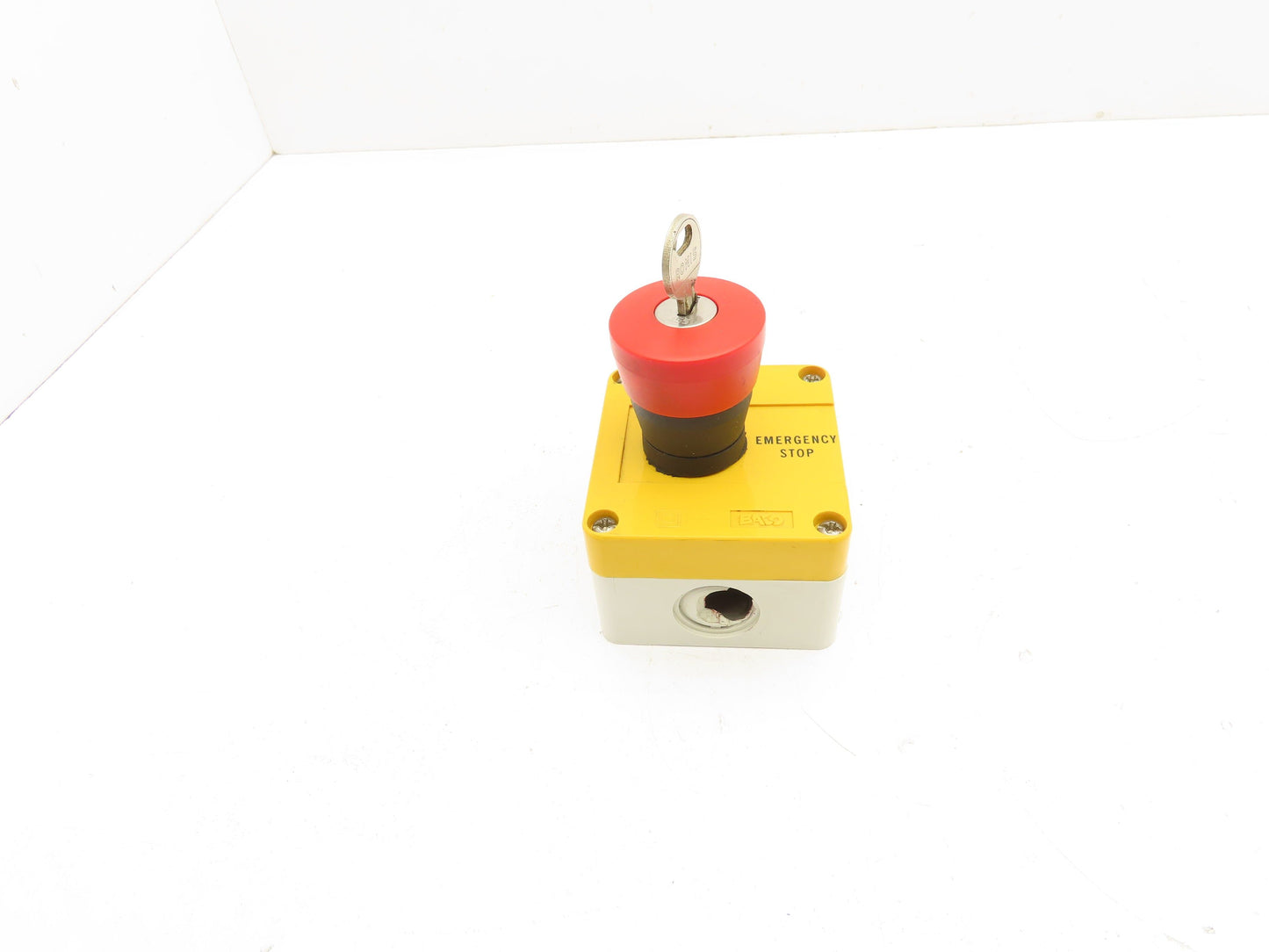 Baco LBX11302 Red E-Stop Key Reset Enclosure 3x3"