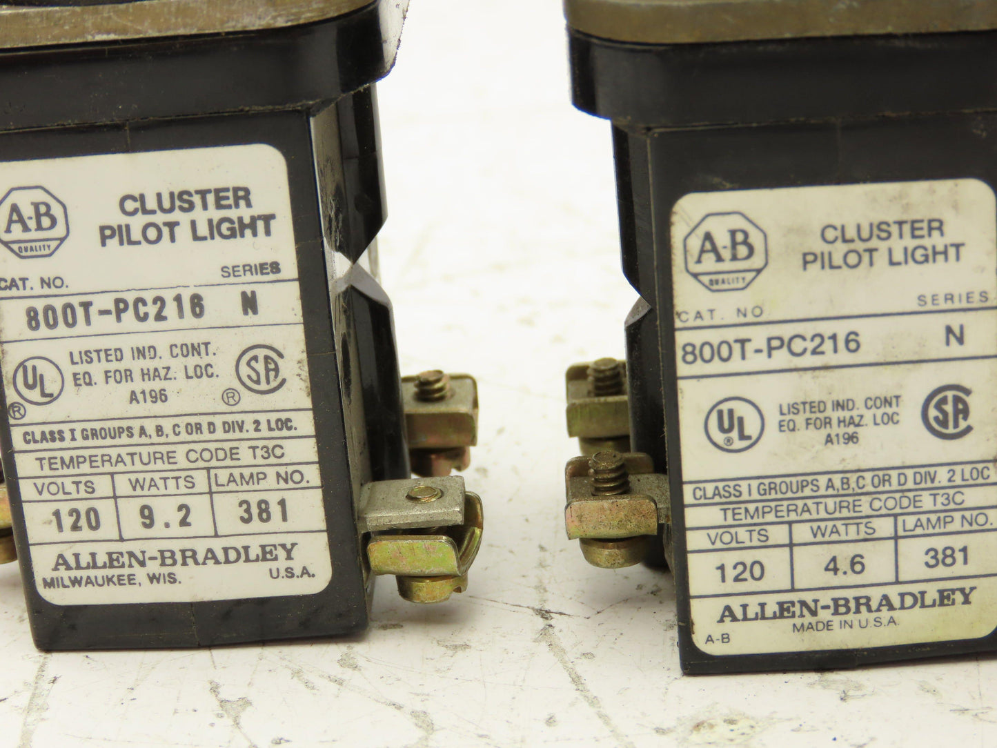Allen Bradley 800T-PC216 Cluster Pilot Light 30mm Mixed Lot of 7