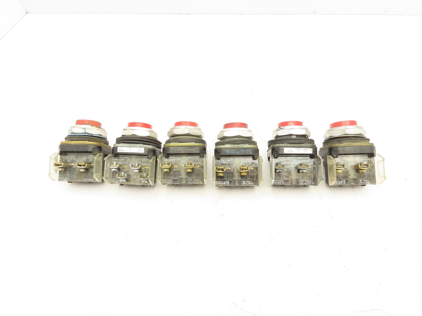 Allen Bradley 800T-B Series T Red Pushbutton 30mm Lot of 6