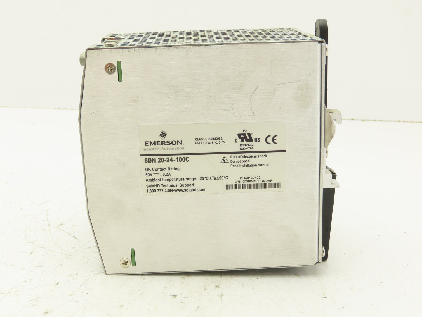 Sola Emerson SDN 20-24-100C PLC Power Supply 100-240V 5.6A