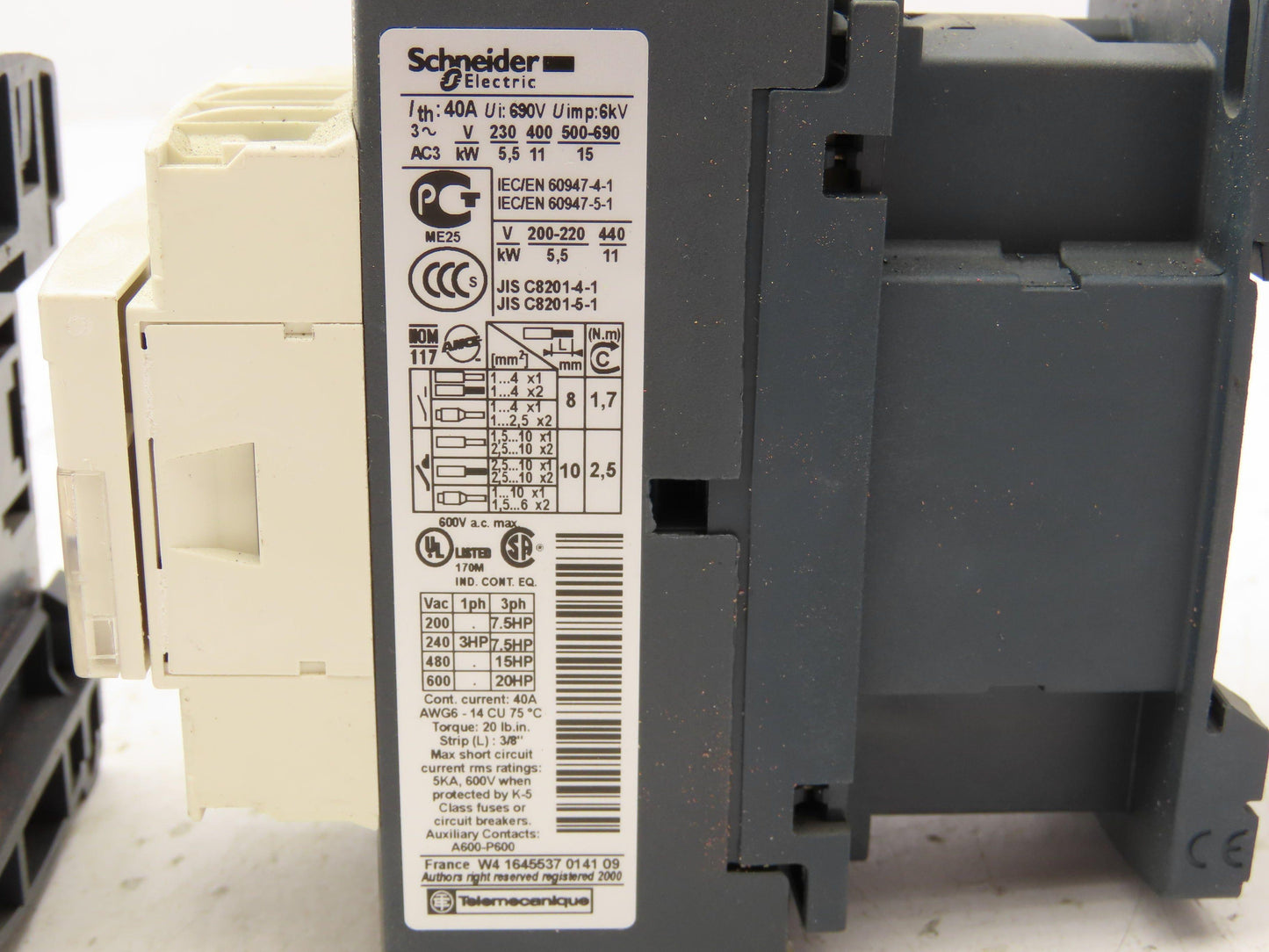 Schneider Electric LC1D25 Contactor 3 Pole 120V Coil Lot of 3