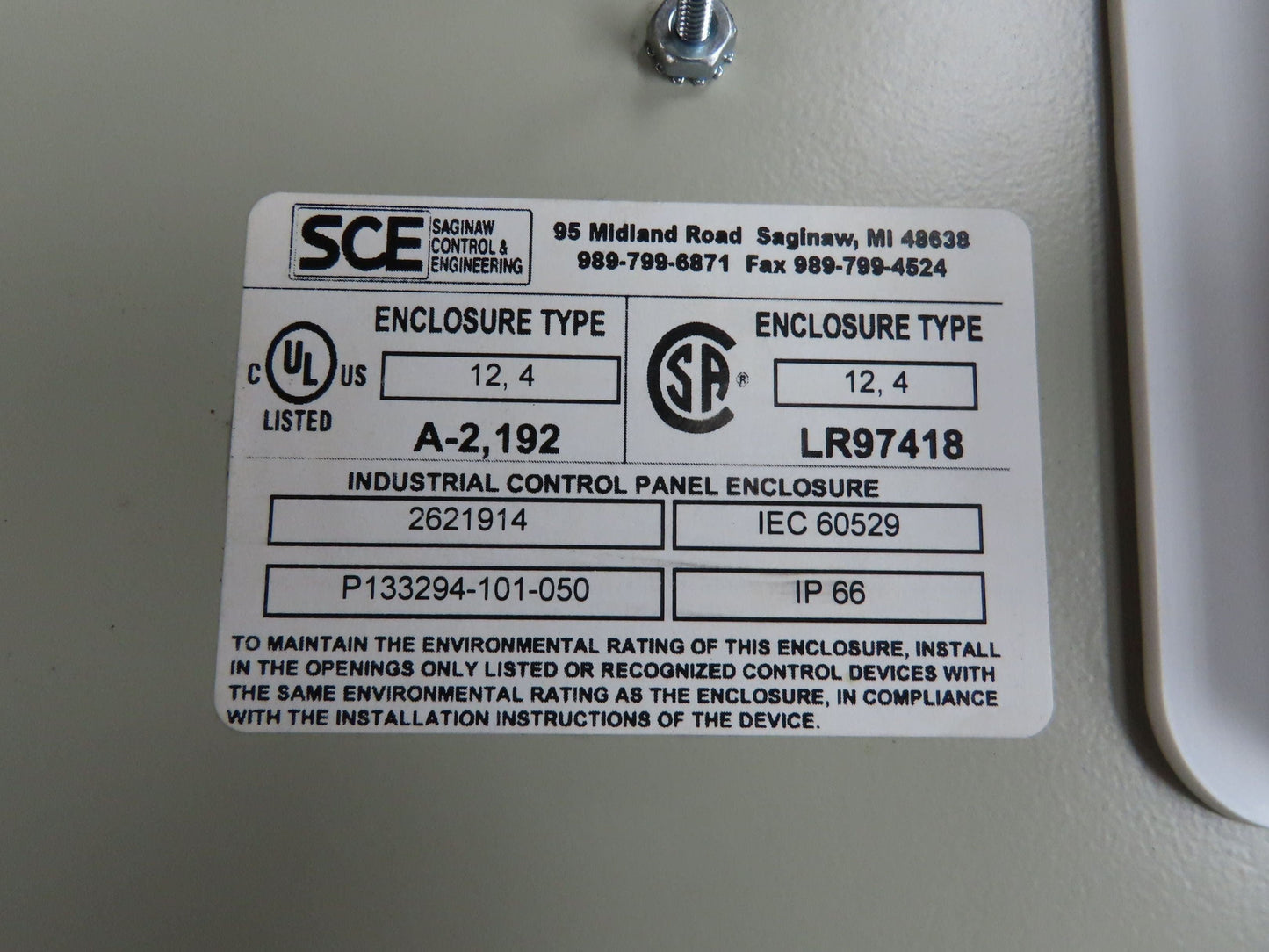 Saginaw Electrical Enclosure Control Panel 36x36x12" NEMA 12 Wall Mount