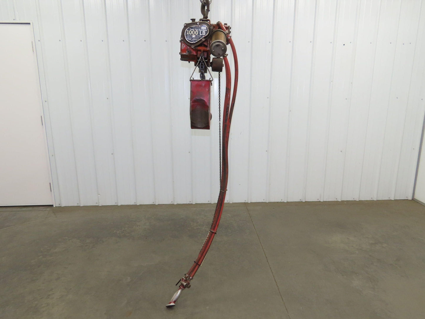 Chicago Pneumatic 1/2 Ton 1000Lb Power Vane Air Chain Hoist 10' 8" Lift Pendant