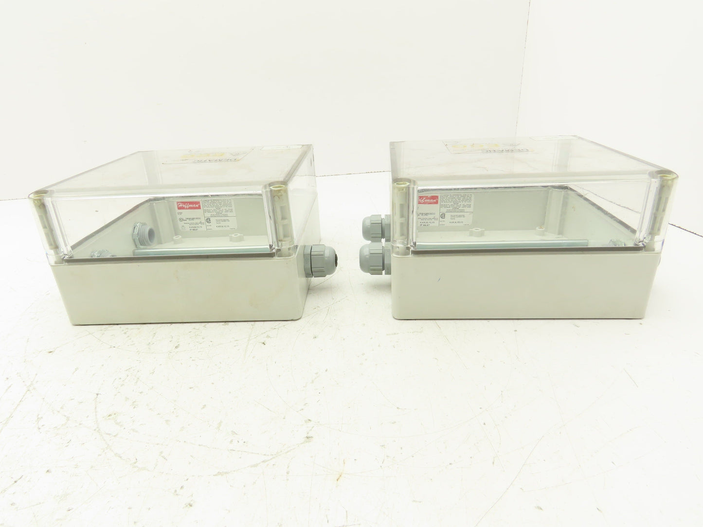 Hoffman 181810PCECC Polycarbonate Terminal Box 168.5x92mm Clear Cover Lot of 2