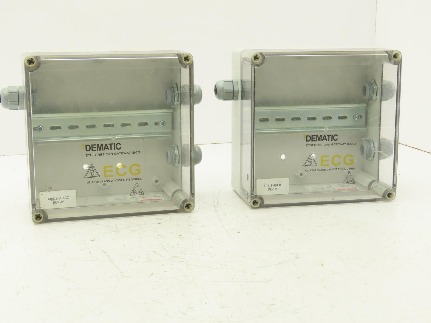 Hoffman 181810PCECC Polycarbonate Terminal Box 168.5x92mm Clear Cover Lot of 2