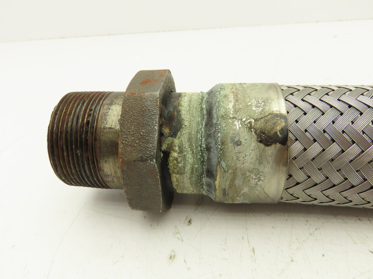 Hydra Stainless Steel Braided Flex Hose 1-1/2" x 27" Long 1-1/2" NPT Male Ends