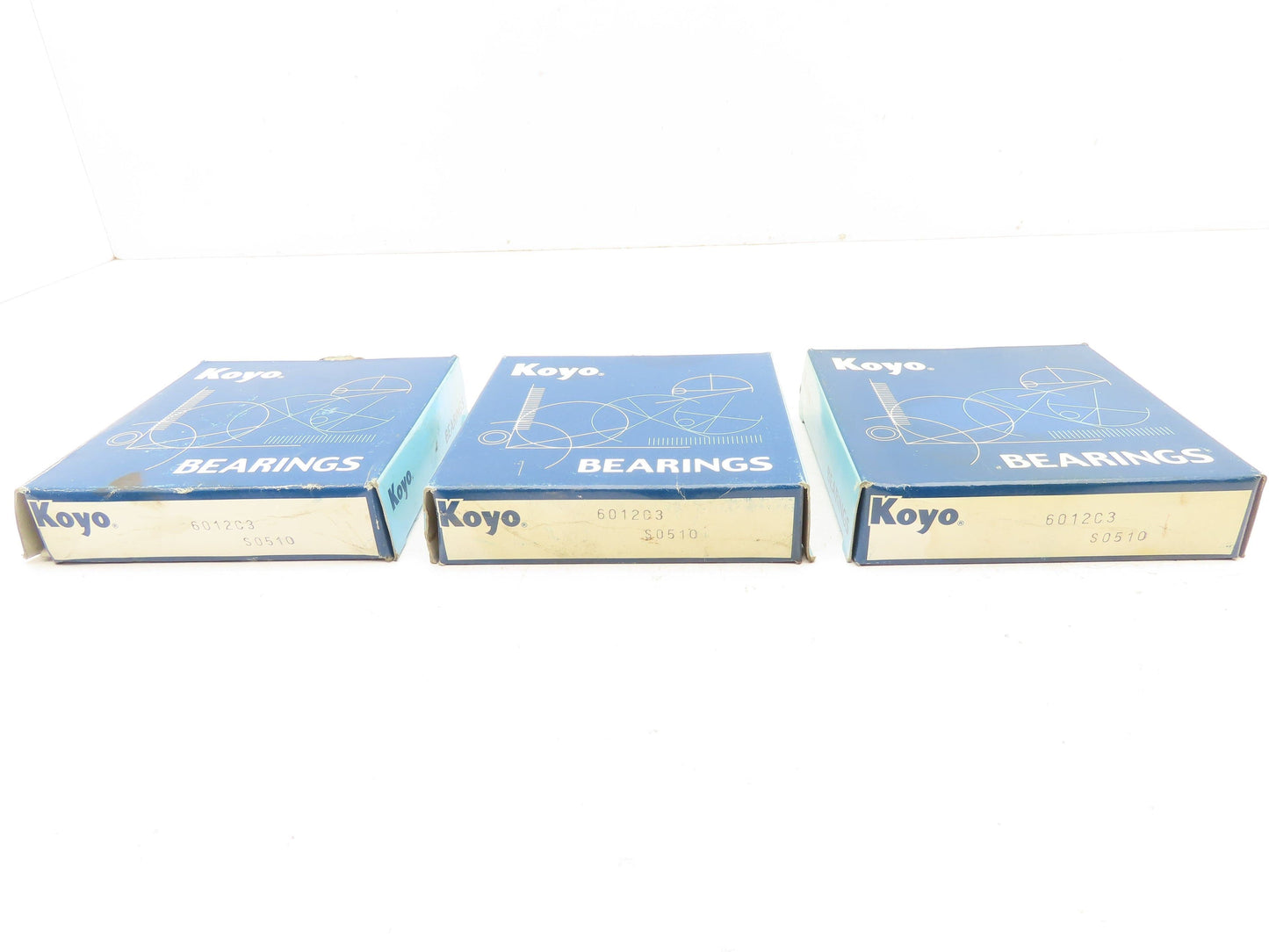 Koyo 6012C3 Deep Groove Roller Bearing 60 mm ID 95 mm OD Lot of 3