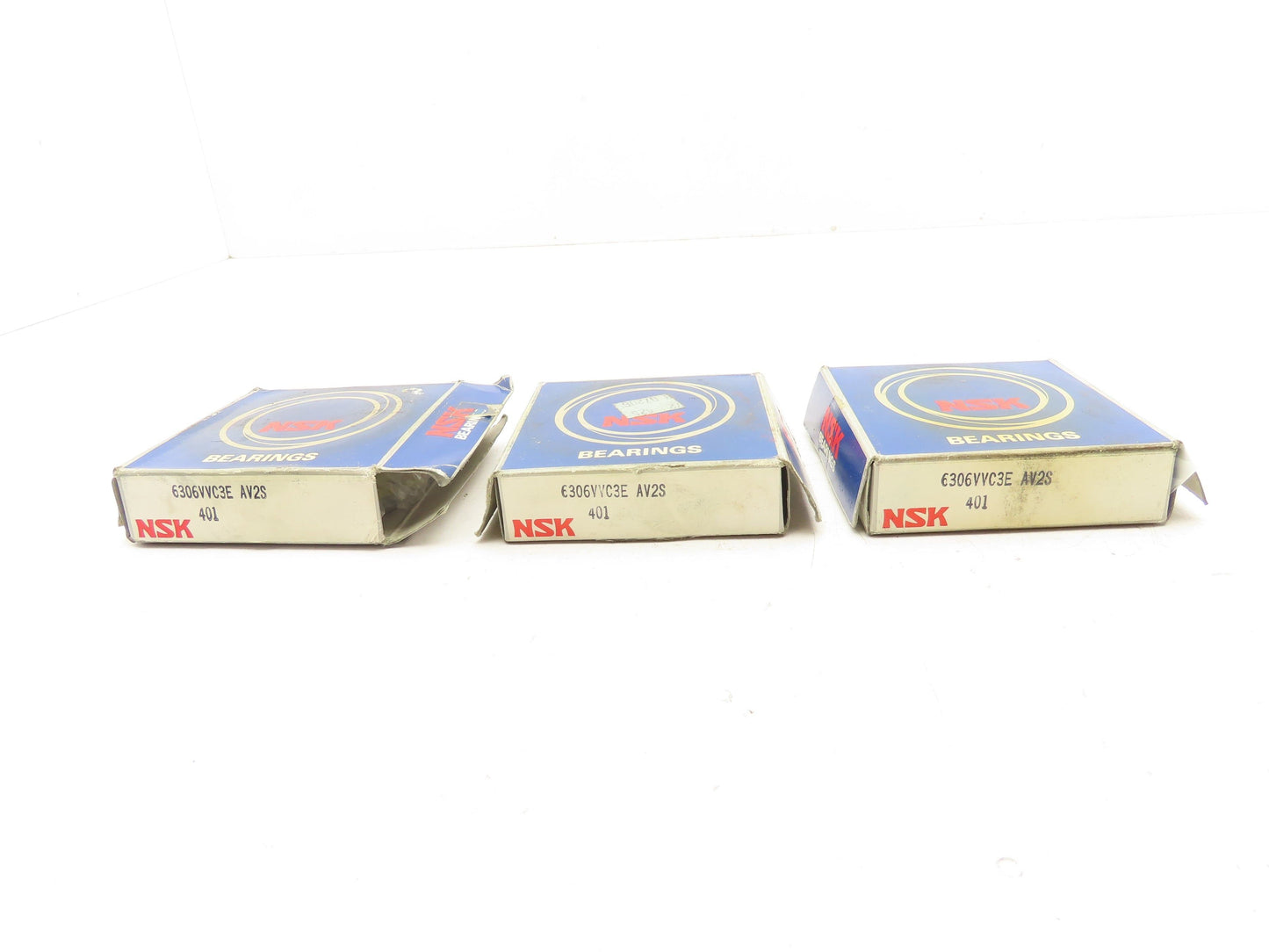 NSK 6306VVC3E Deep Groove Roller Bearing 30 mm ID 72 mm OD Lot of 3