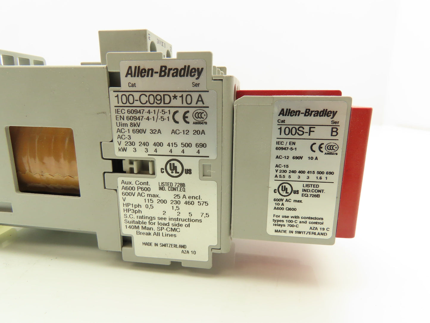 Allen Bradley 100-C09D*10A Contactor Guardmaster Contact 100S-C09DJ14C 24V Coil