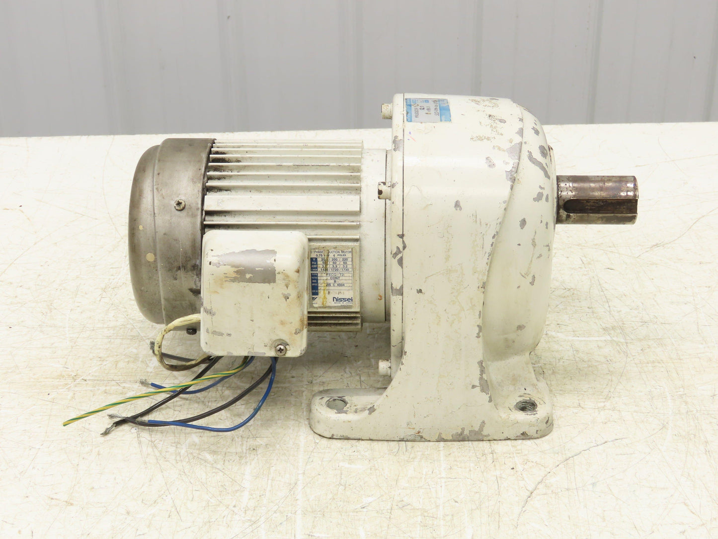 GTR Nissei G3LB-40-160-075 Gearmotor 160:1 Reducer 10.8rpm 1Hp 220V 3PH w/Brake