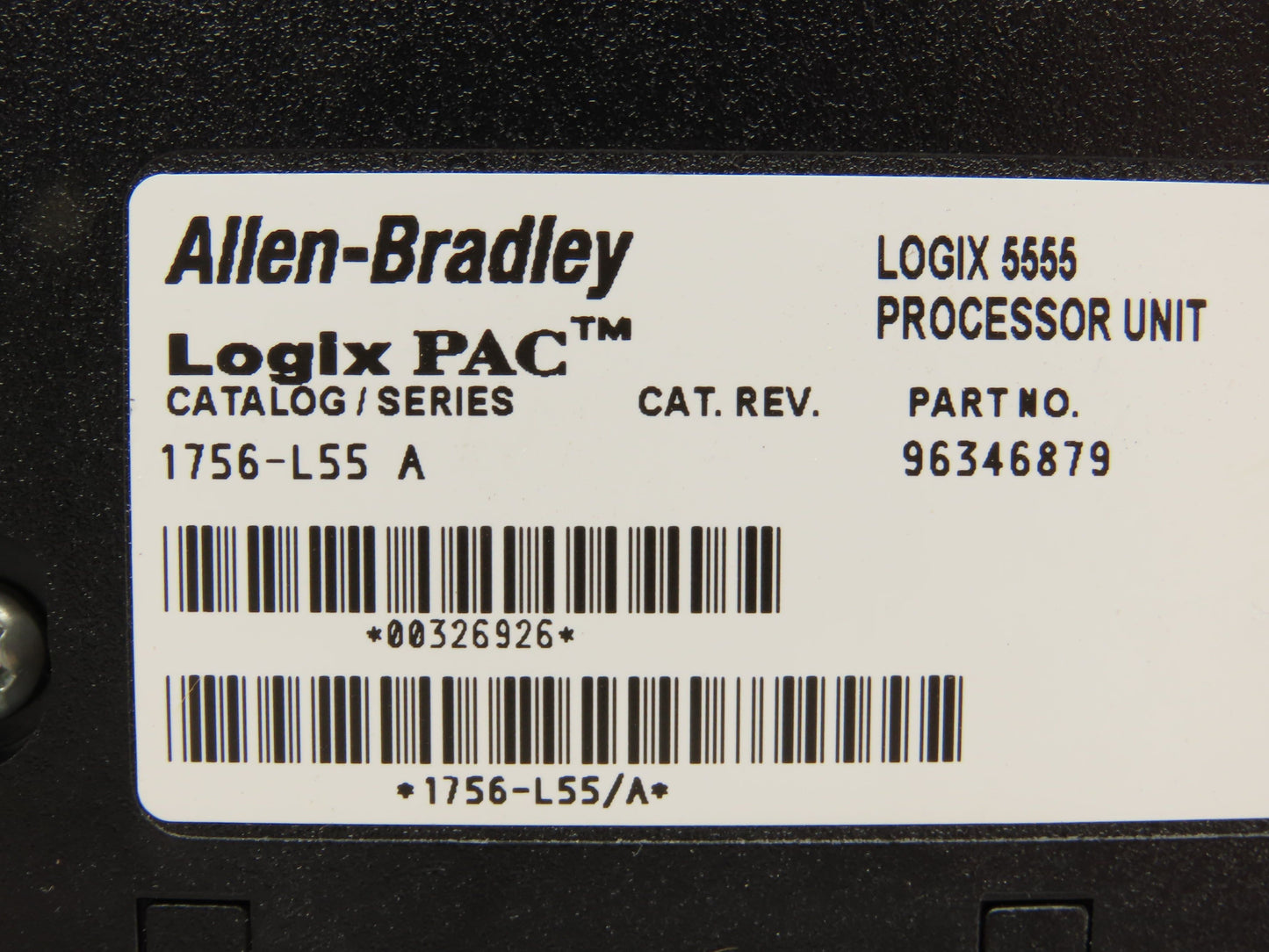 Allen Bradley 1756-L55 Logix Pac Processor Control Logix 750kb Memory 1756-M12/A