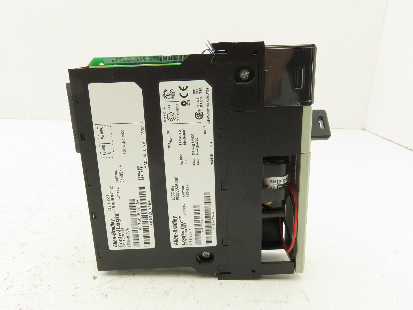 Allen Bradley 1756-L55 Logix Pac Processor Control Logix 750kb Memory 1756-M12/A