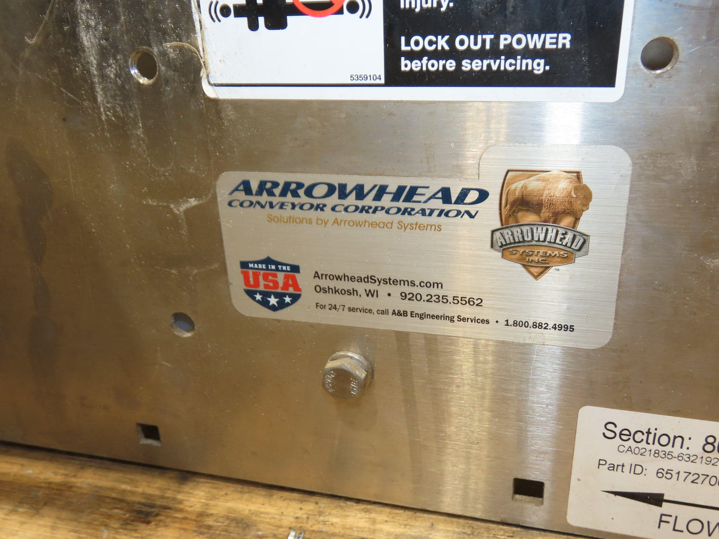 Arrowhead 7.5" Tabletop Belt Stainless Bottle Conveyor 11' 6"L 460V Drive
