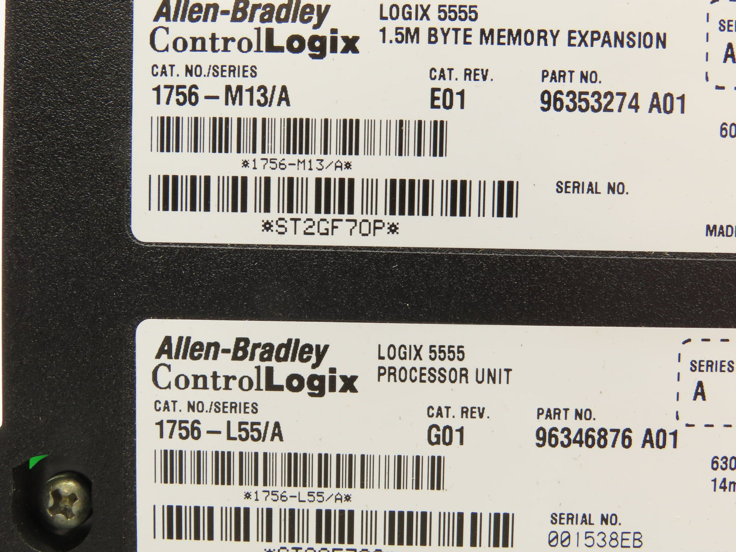 Allen Bradley 1756-L55 ControlLogix 5555 Processor Module M13 Memory 1.5M Byte
