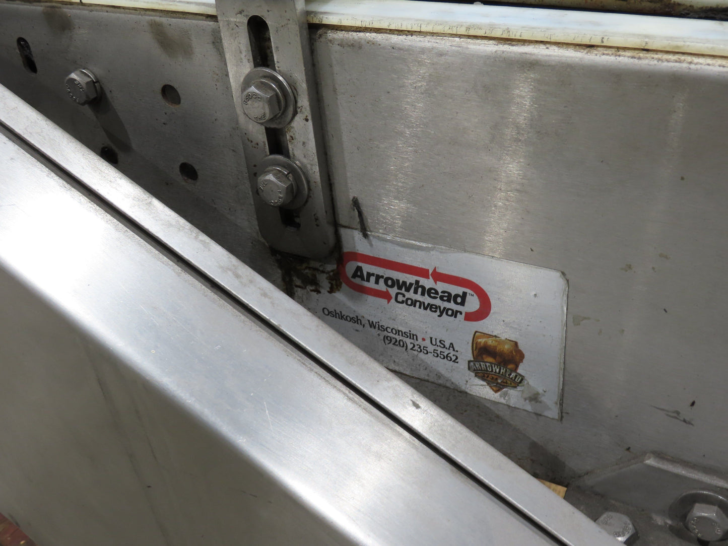Arrowhead 3.25" Tabletop Belt Stainless Bottle Conveyor 36" Chain Drive 460V 3PH