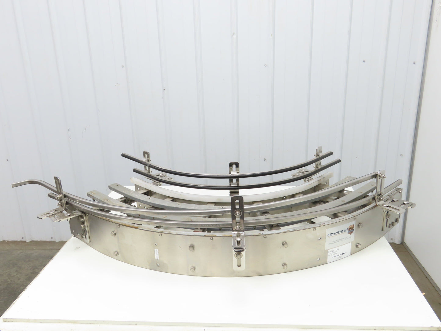 Arrowhead 12" Tabletop Belt Stainless Bottle Conveyor 90° Curve Section 51"