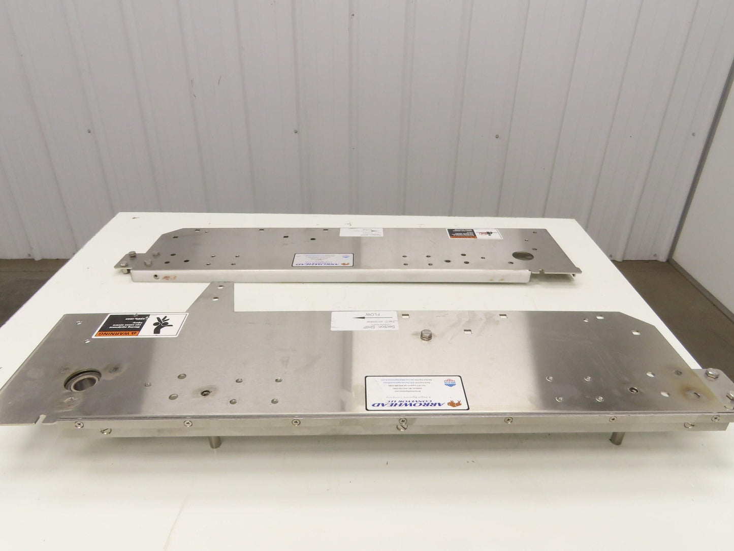 Arrowhead Tabletop Belt Steel Bottle Conveyor Set of 2 Side Panels 36" Section