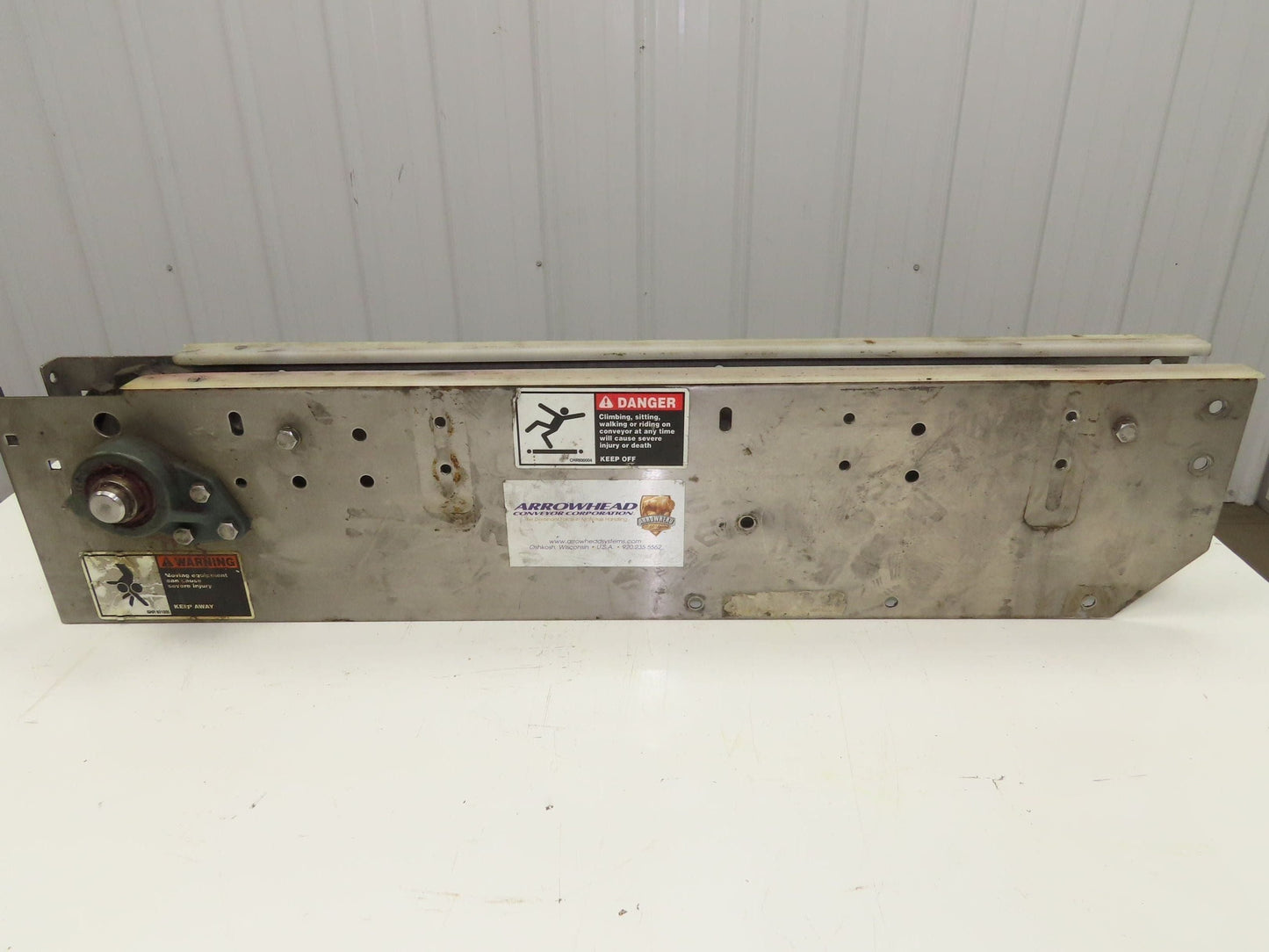 Arrowhead 3.25" Tabletop Stainless Bottle Conveyor Idler Section 36"L -No Drive