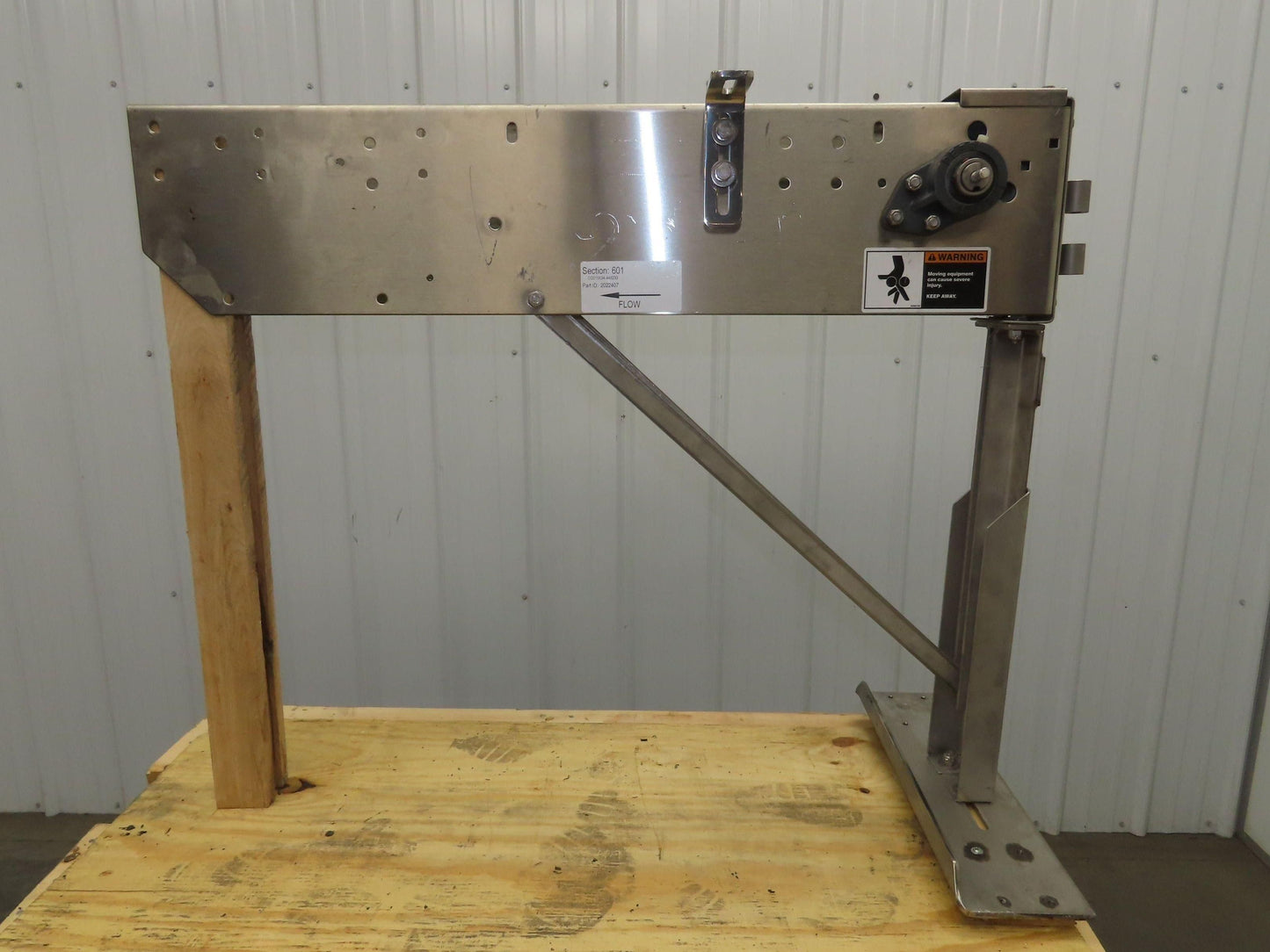 Arrowhead 3.25" Tabletop Stainless Bottle Conveyor Idler Section 36"L -No Drive
