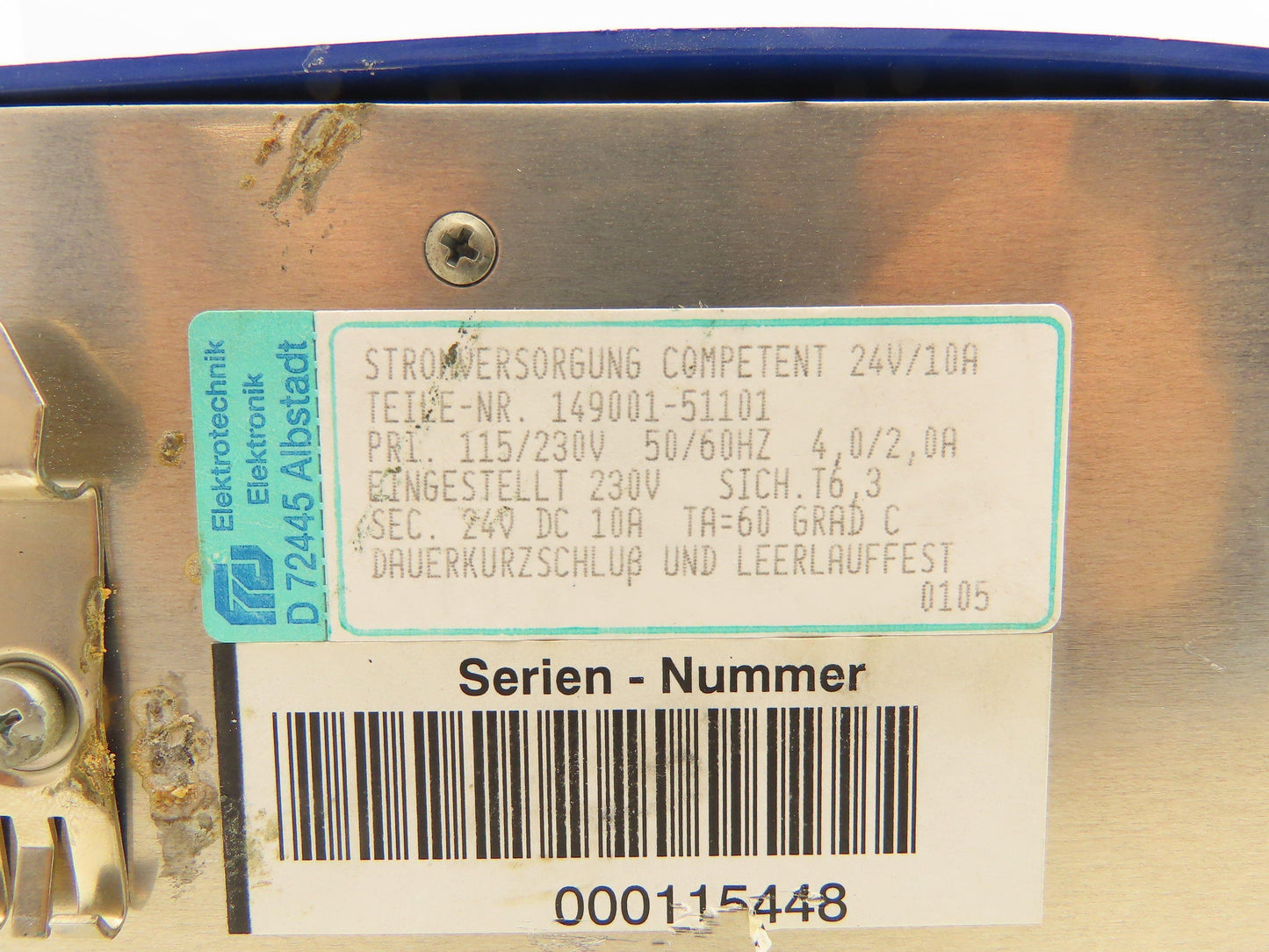 Competent 149001-51101 Power Supply Regulator PRI 115/230V SEC 24V 10A