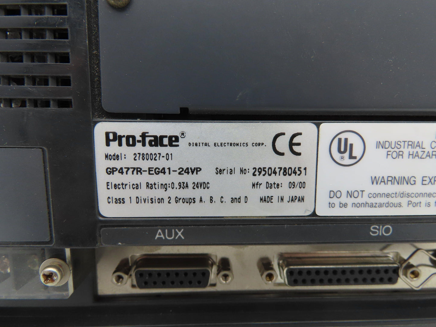 Pro-Face GP477R-EG41-24VP Digital HMI Operator Display Panel 24V