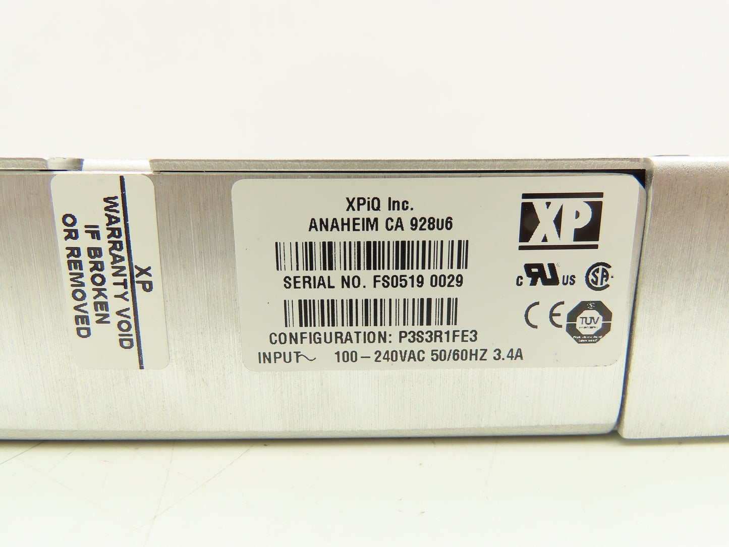 XPiQ XP Power P3S3R1FE3 PLC Power supply Module 100-240V 3.4A