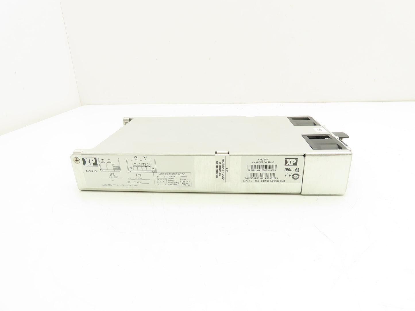 XPiQ XP Power P3S3R1FE3 PLC Power supply Module 100-240V 3.4A