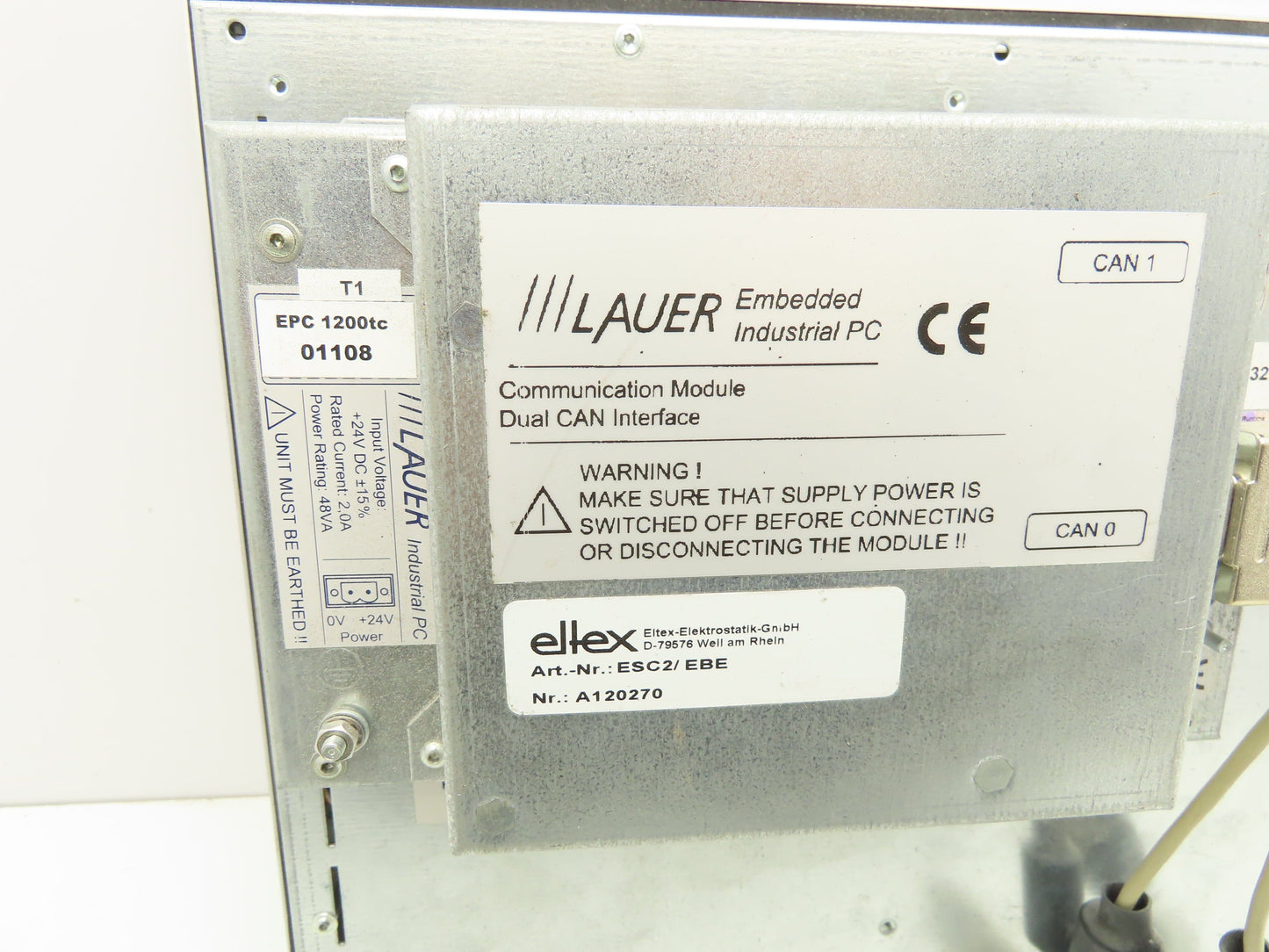 Ellex Lauer EPC 1200TC HMI Operator Touch Panel PC Windows Embedded 12"