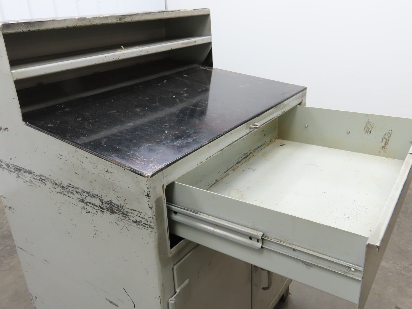 Strong Hold Extreme Duty 12 GA Shop Desk 1 Drawer Riser Shelf 36x28x54"