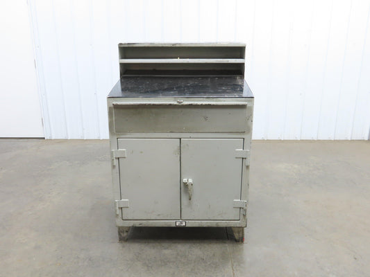 Strong Hold Extreme Duty 12 GA Shop Desk 1 Drawer Riser Shelf 36x28x54"